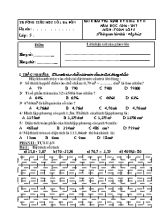 Đề kiểm tra định kì giữa học kì II môn Toán lớp 5 - Năm học 2016-2017 - Trường Tiểu học số 1 Ba Đồn